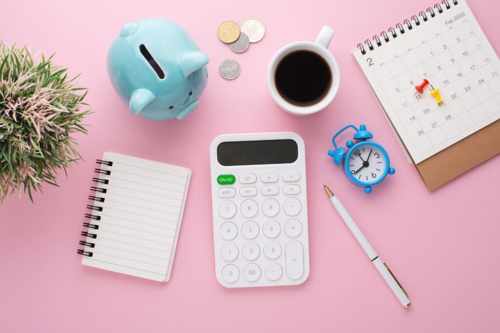 office desk pink